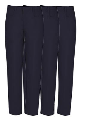 Girls Pants Stretch Slim/Petite Fit (Navy) 3pck