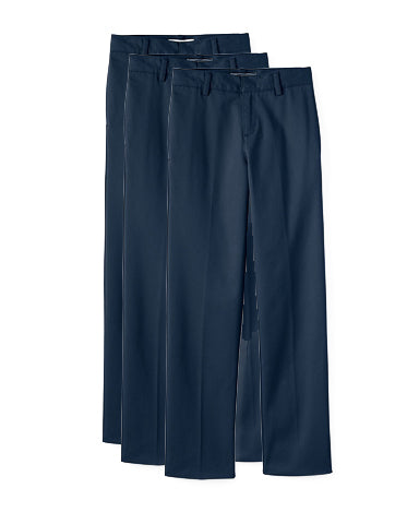 Pants Flat Front Boys  (Husky) Navy 3Pck