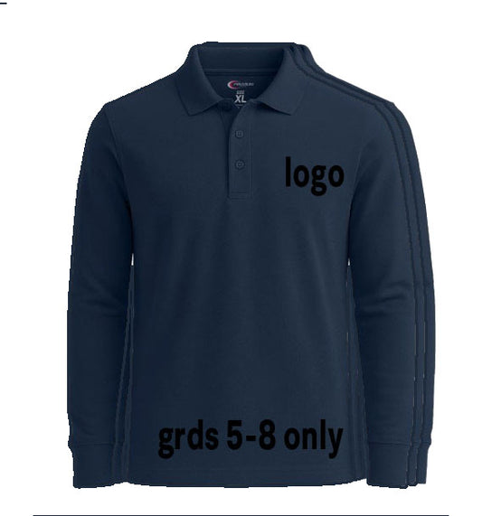 Co-ed Top Polo Long Sleeve (Blue)3pck